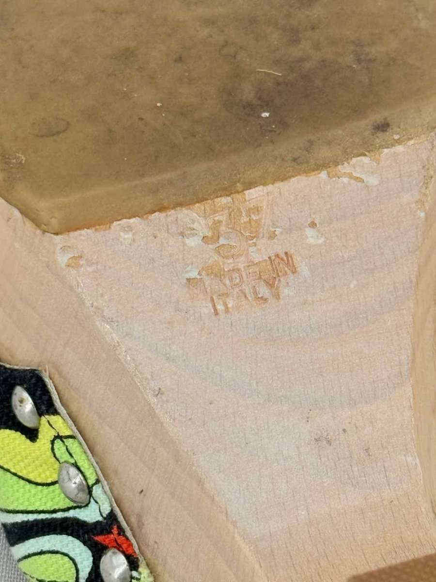 Pre - loved EMILIO PUCCI Black Multicolor Size EU 37 Heeled Sandals at Reems Closet