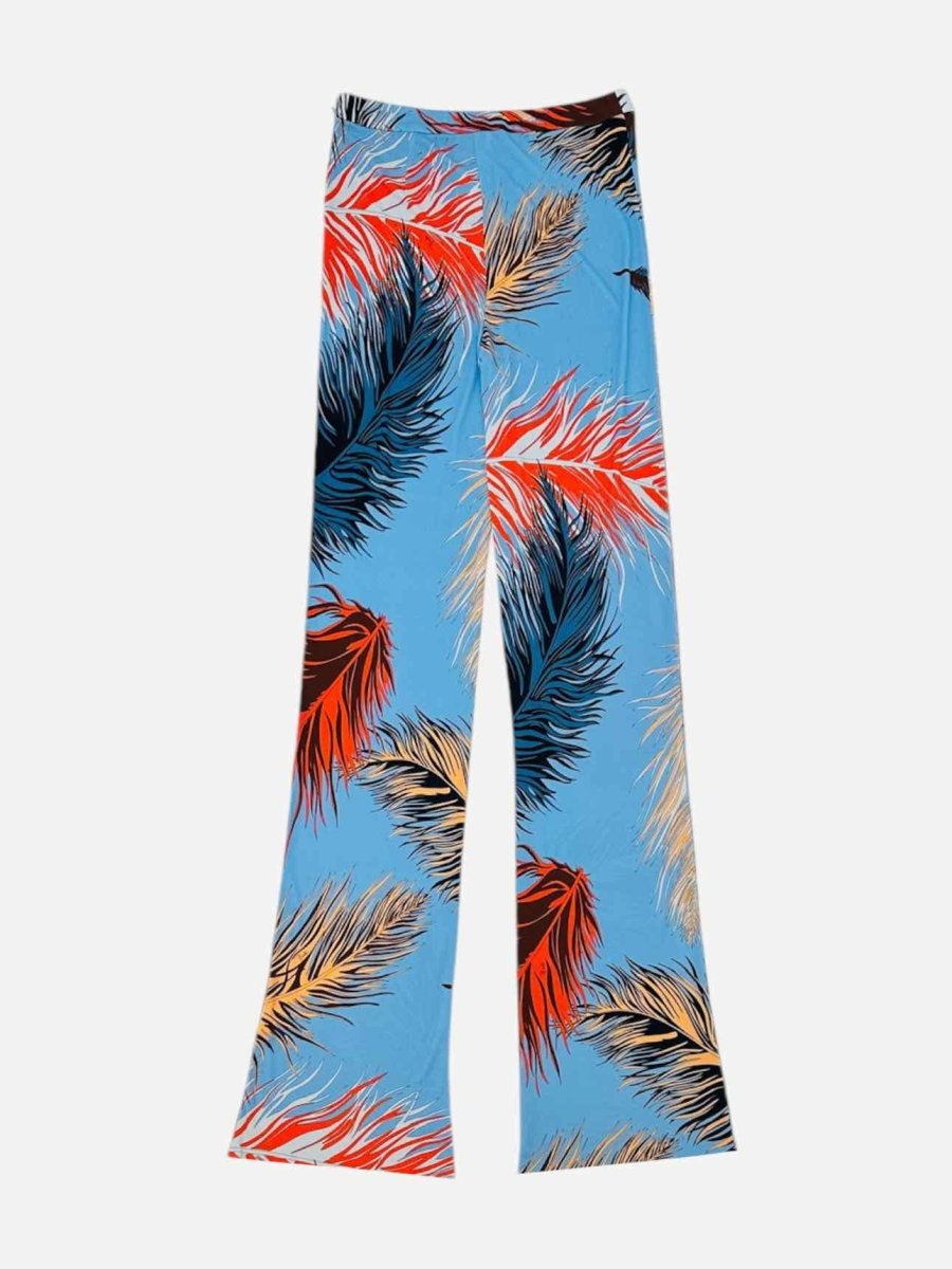 Pre - loved EMILIO PUCCI Blue Multicolor Printed Size US 6 Pants at Reems Closet