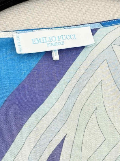 Pre-loved EMILIO PUCCI Blue & White Size US 12 Long Dress at Reems Closet