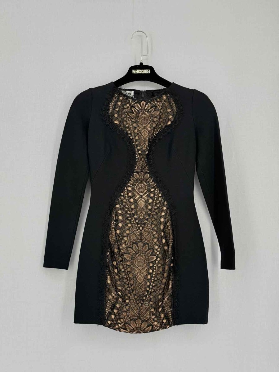 Pre-loved EMILIO PUCCI Bodycon Lace Detail Size US 4 Short Dress at Reems Closet