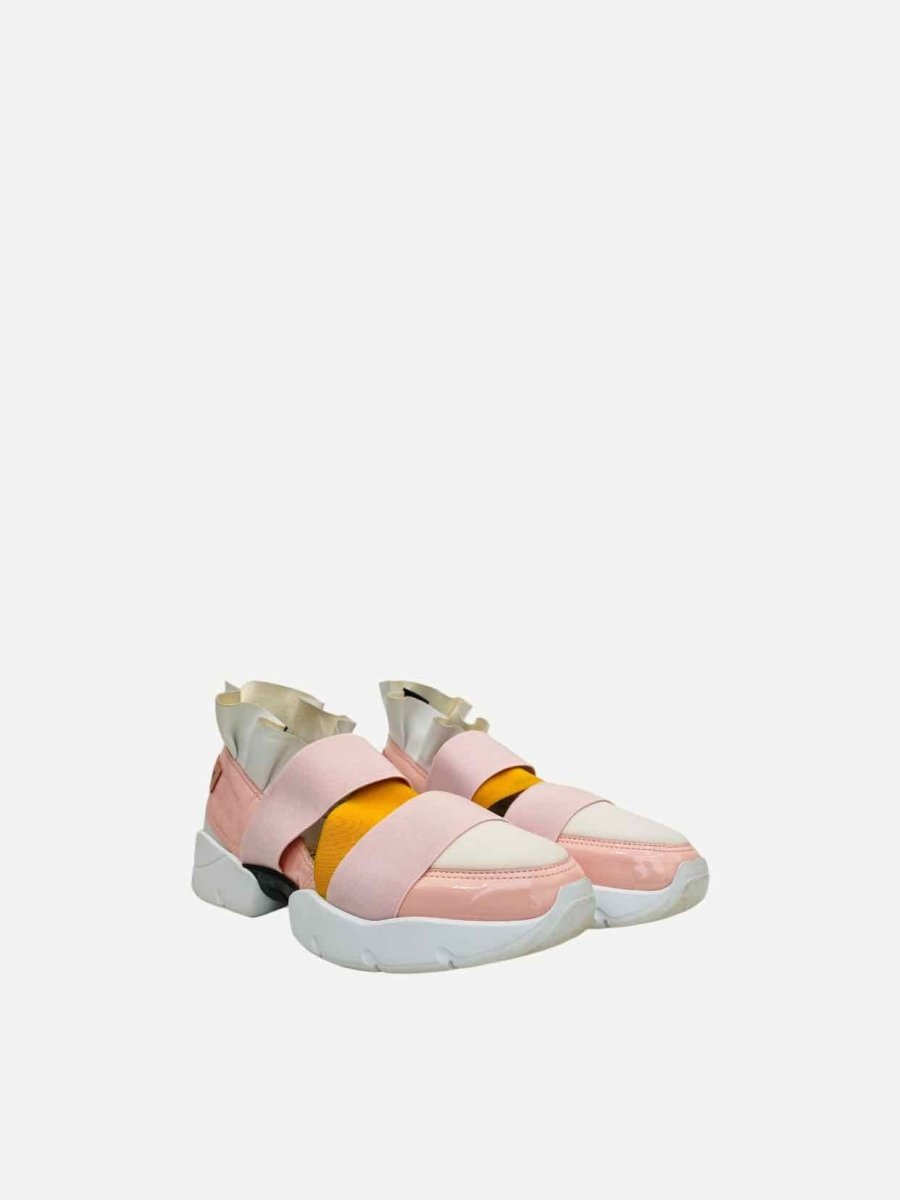 Pre - loved EMILIO PUCCI City Up White & Pink Sneakers at Reems Closet