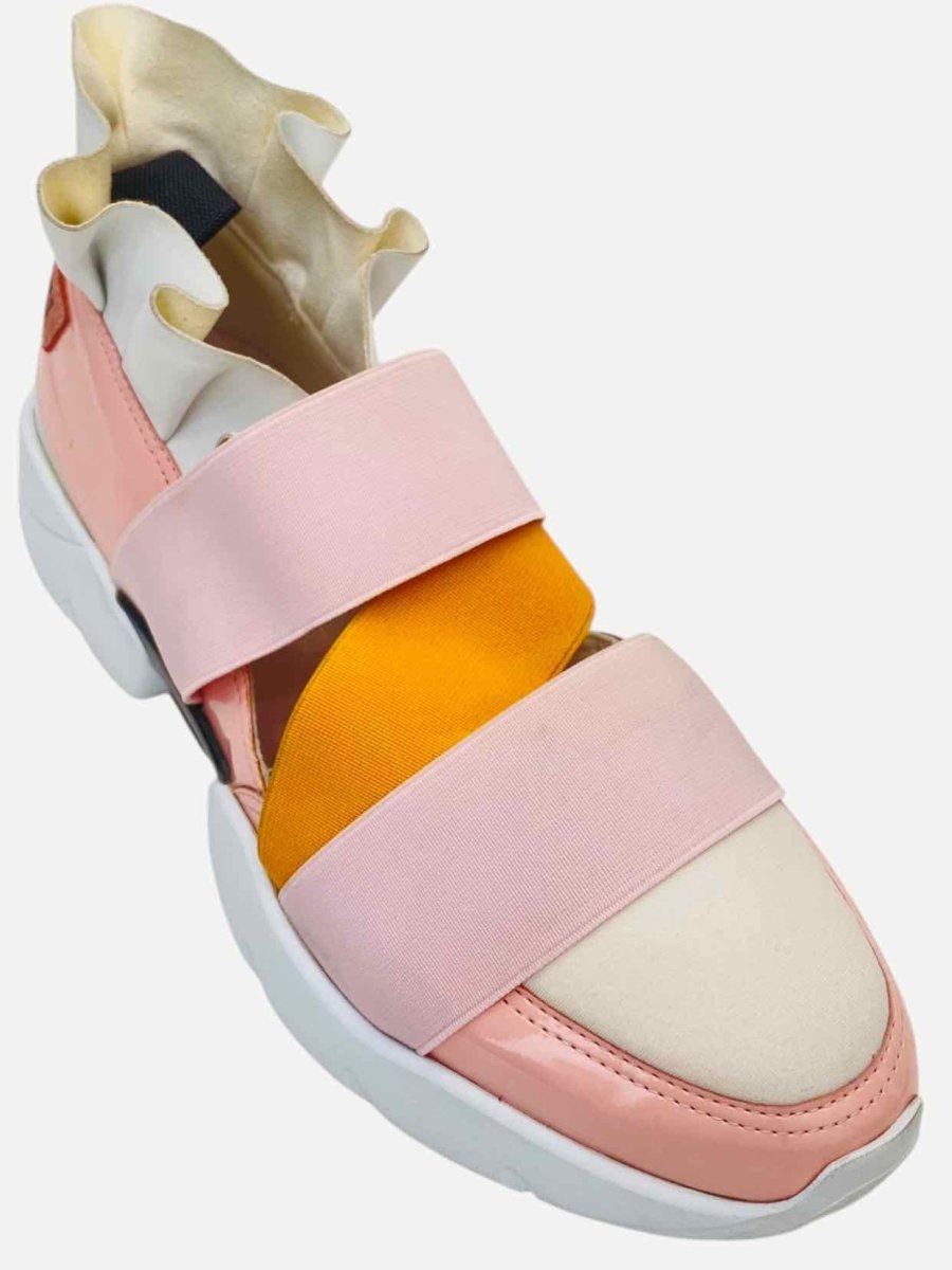 Pre - loved EMILIO PUCCI City Up White & Pink Sneakers at Reems Closet