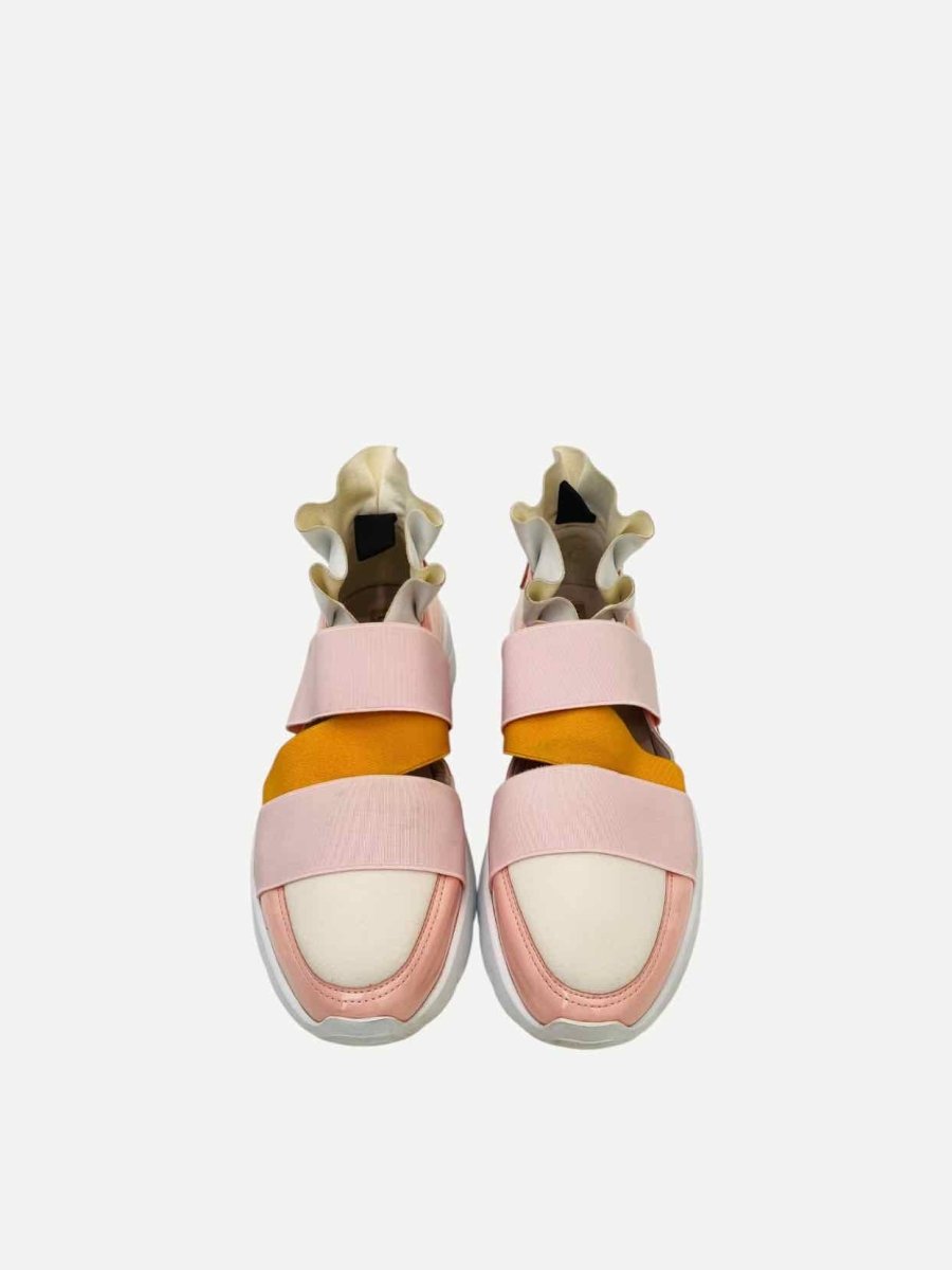 Pre - loved EMILIO PUCCI City Up White & Pink Sneakers at Reems Closet