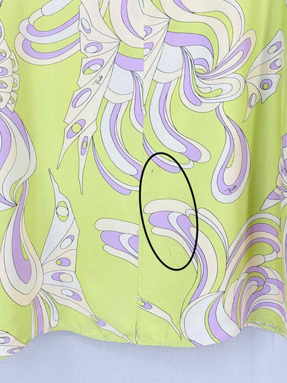 Pre-loved EMILIO PUCCI Green & Lilac Size Medium Blouse at Reems Closet