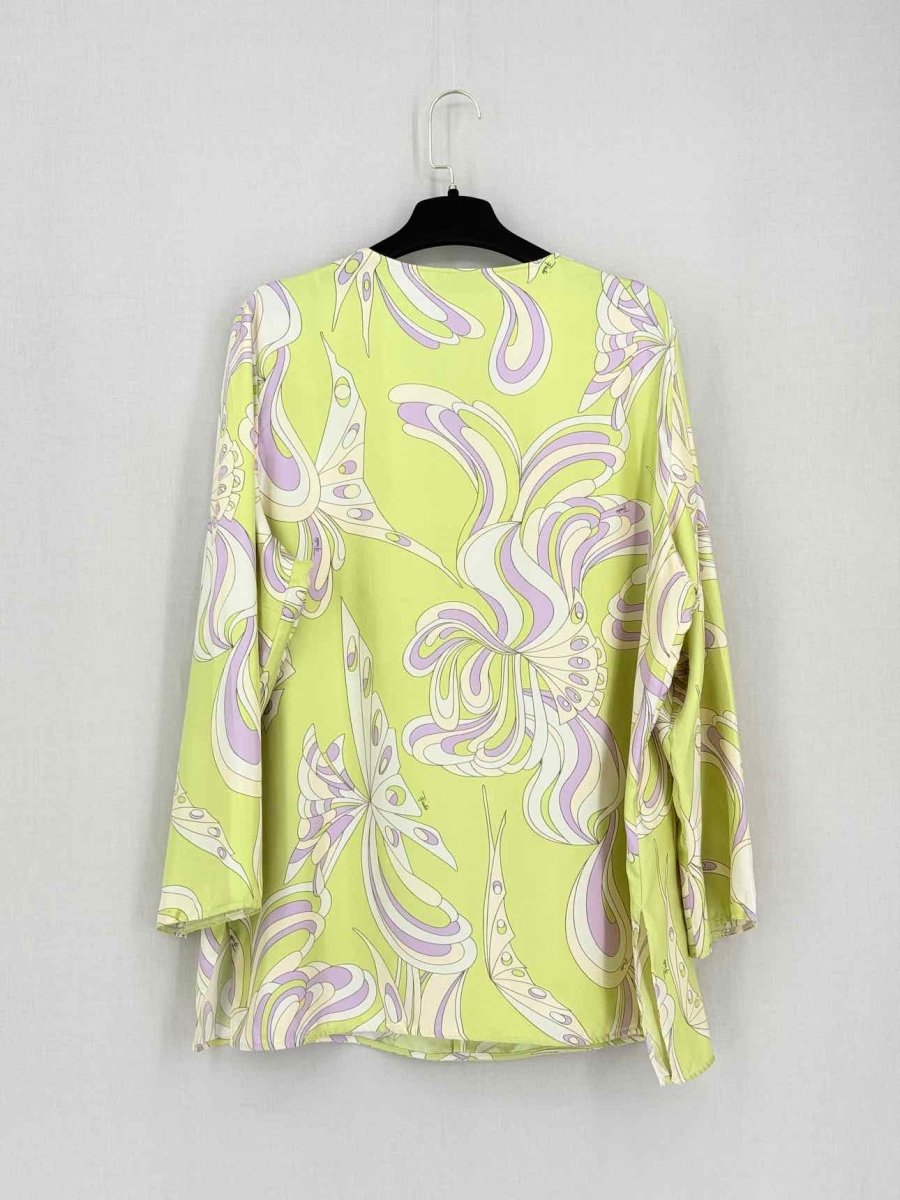 Pre-loved EMILIO PUCCI Green & Lilac Size Medium Blouse at Reems Closet