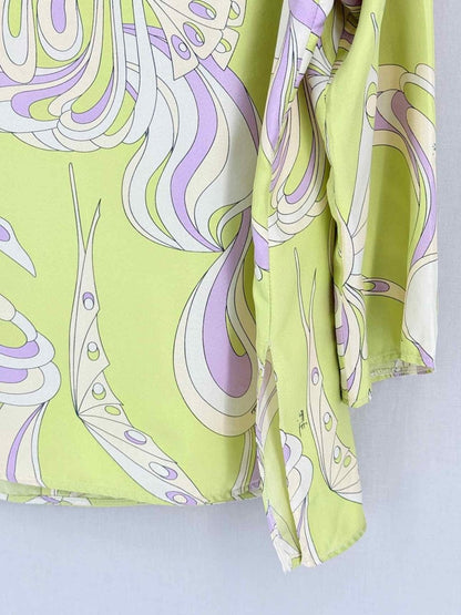 Pre-loved EMILIO PUCCI Green & Lilac Size Medium Blouse at Reems Closet