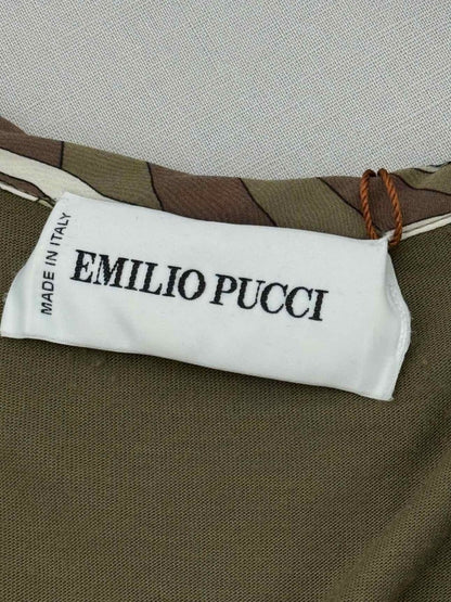 Pre - loved EMILIO PUCCI Khaki & Beige Printed Size US 4 Long Dress at Reems Closet