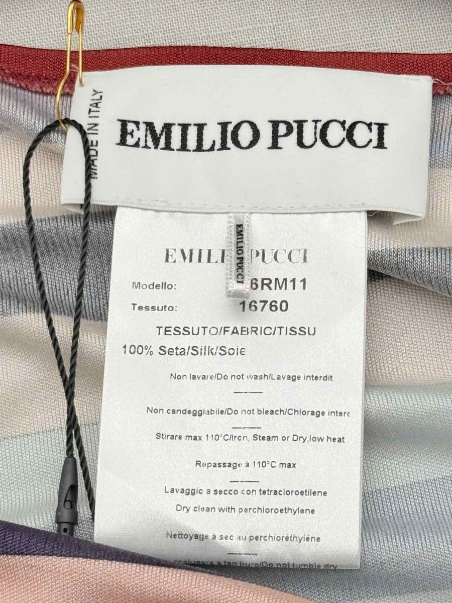 Pre-loved EMILIO PUCCI Peach Multicolor Size US 10 Top at Reems Closet