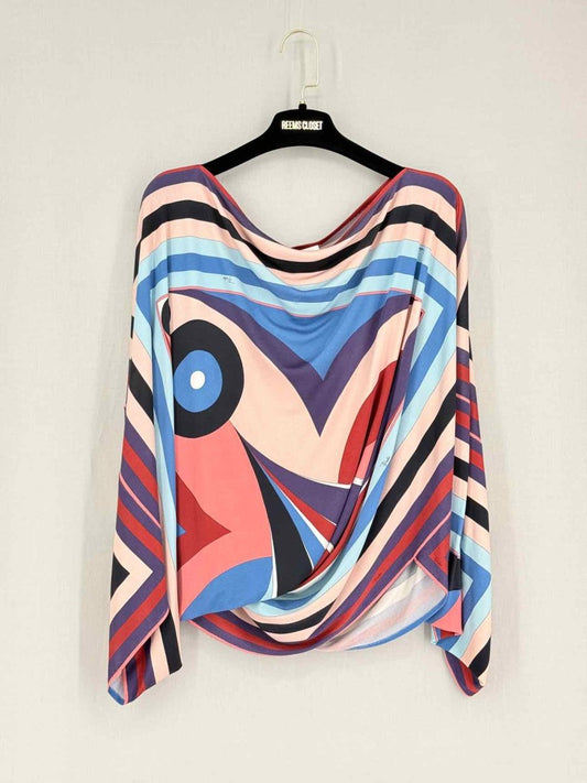 Pre-loved EMILIO PUCCI Peach Multicolor Size US 10 Top at Reems Closet