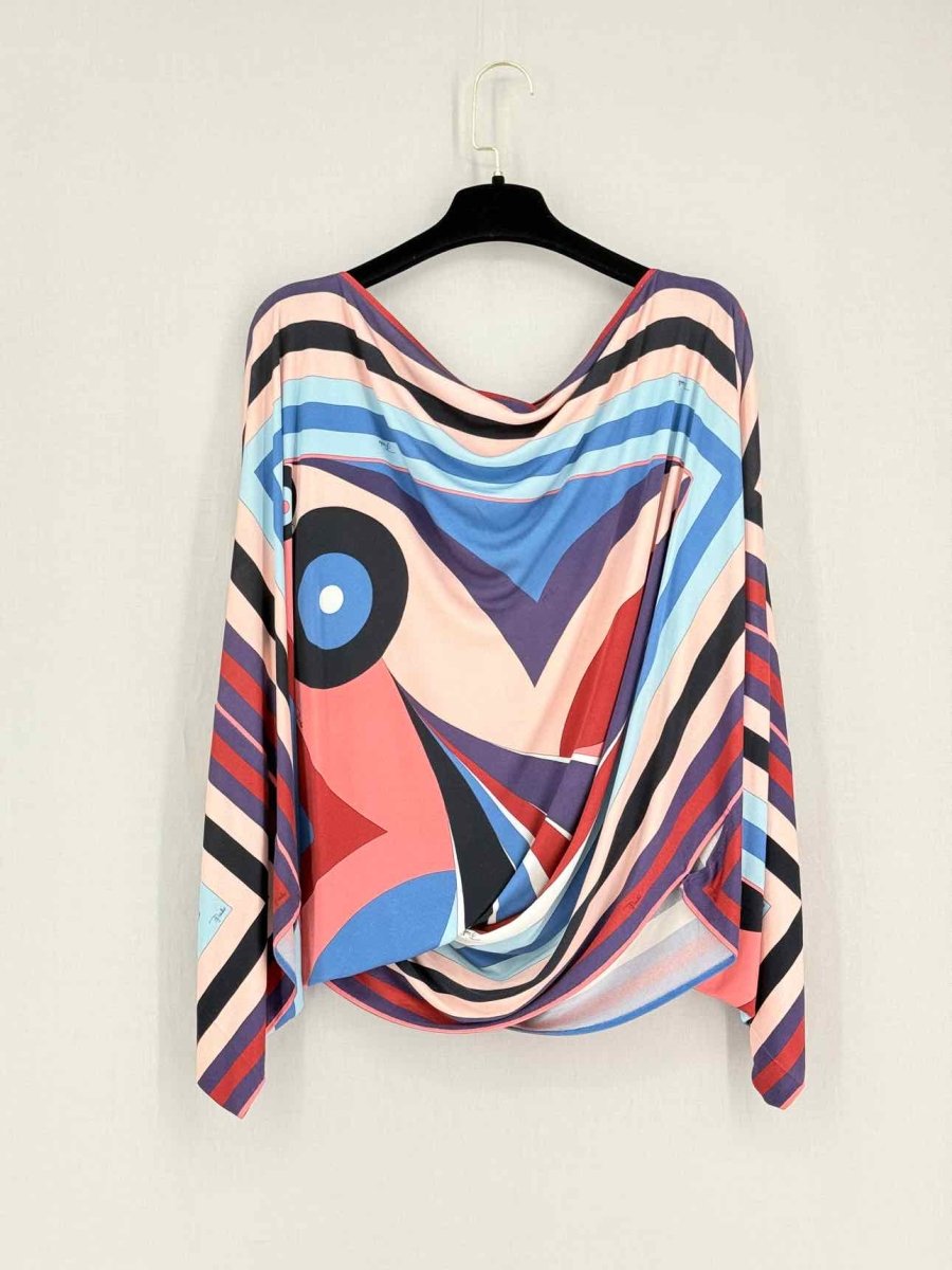 Pre-loved EMILIO PUCCI Peach Multicolor Size US 10 Top at Reems Closet