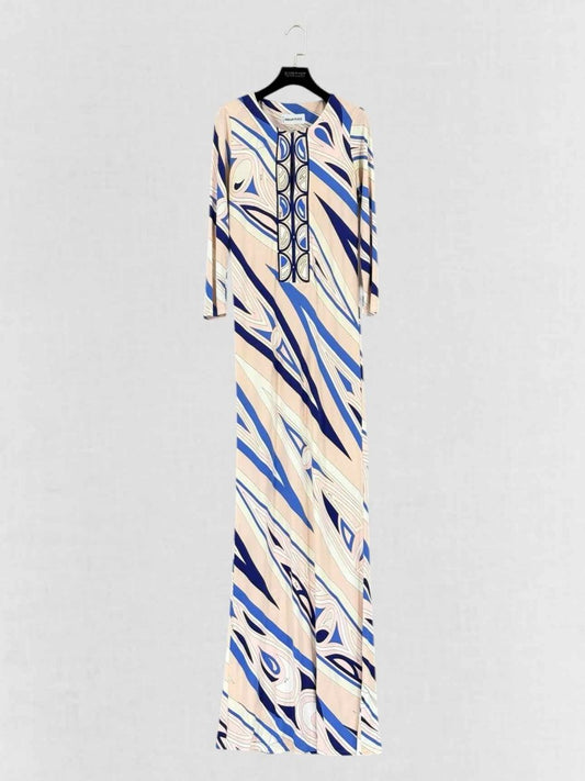 Pre - loved EMILIO PUCCI Pink Multicolor Size US 8 Long Dress at Reems Closet