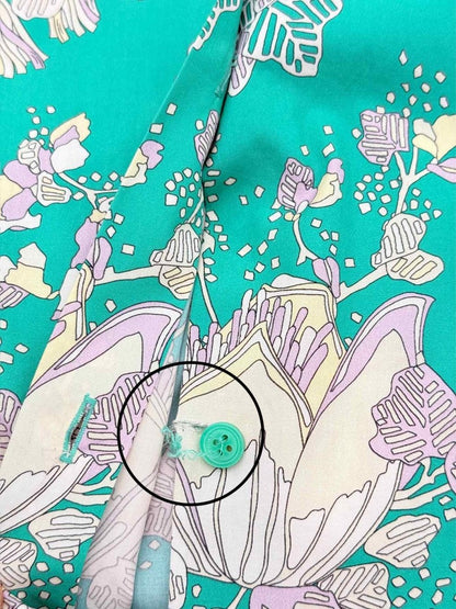 Pre-loved EMILIO PUCCI Turquoise & white Size Large Short Dress at Reems Closet