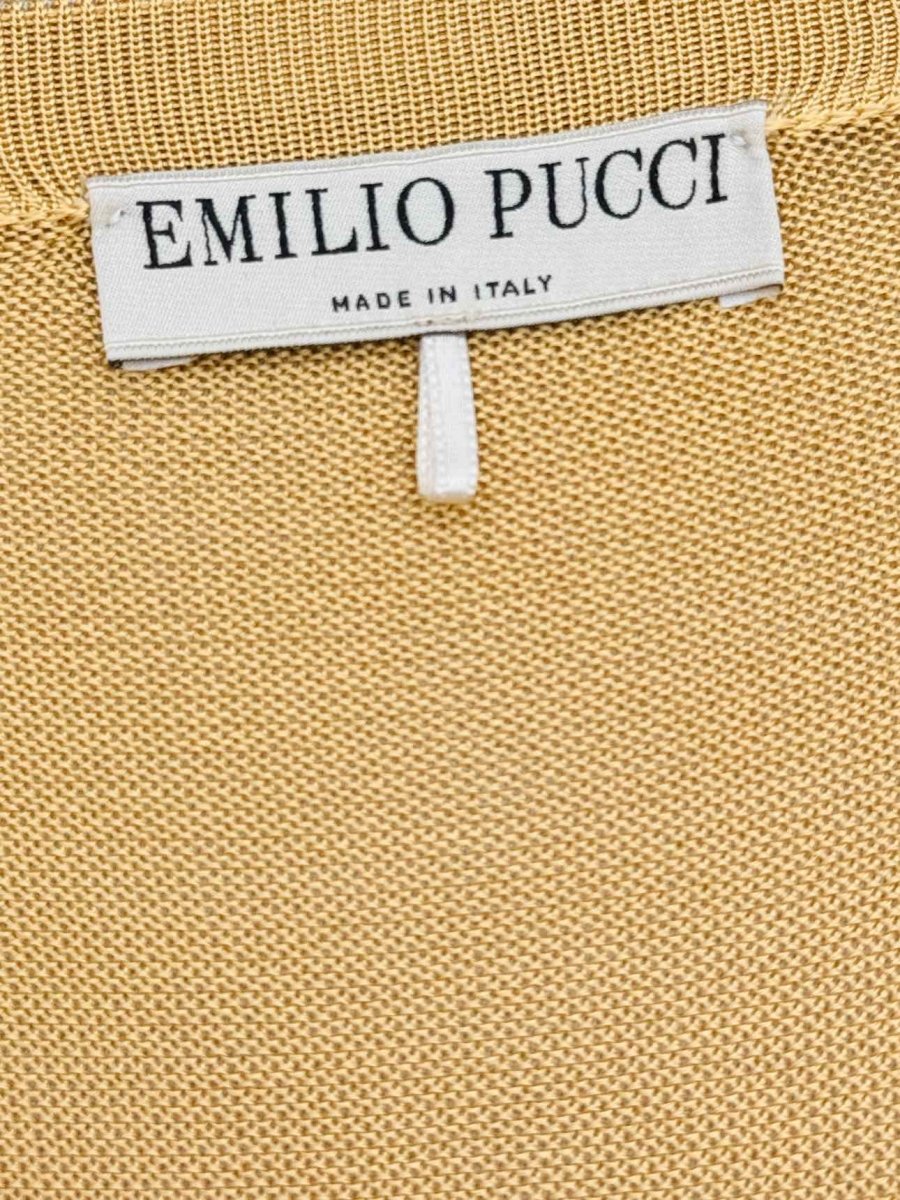 Pre-loved EMILIO PUCCI Yellow Size Medium Cardigan at Reems Closet