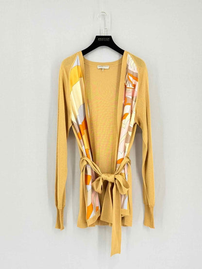 Pre-loved EMILIO PUCCI Yellow Size Medium Cardigan at Reems Closet