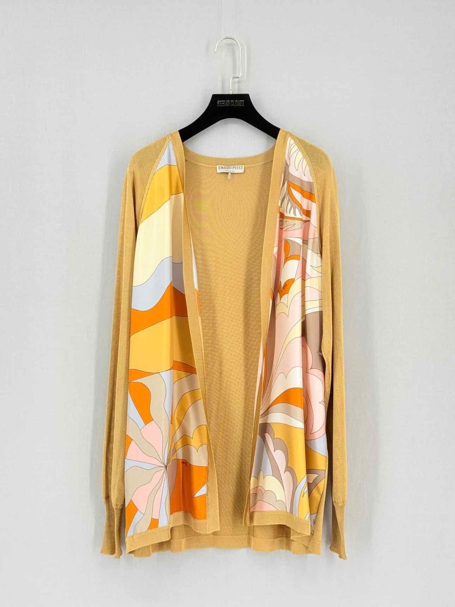 Pre-loved EMILIO PUCCI Yellow Size Medium Cardigan at Reems Closet