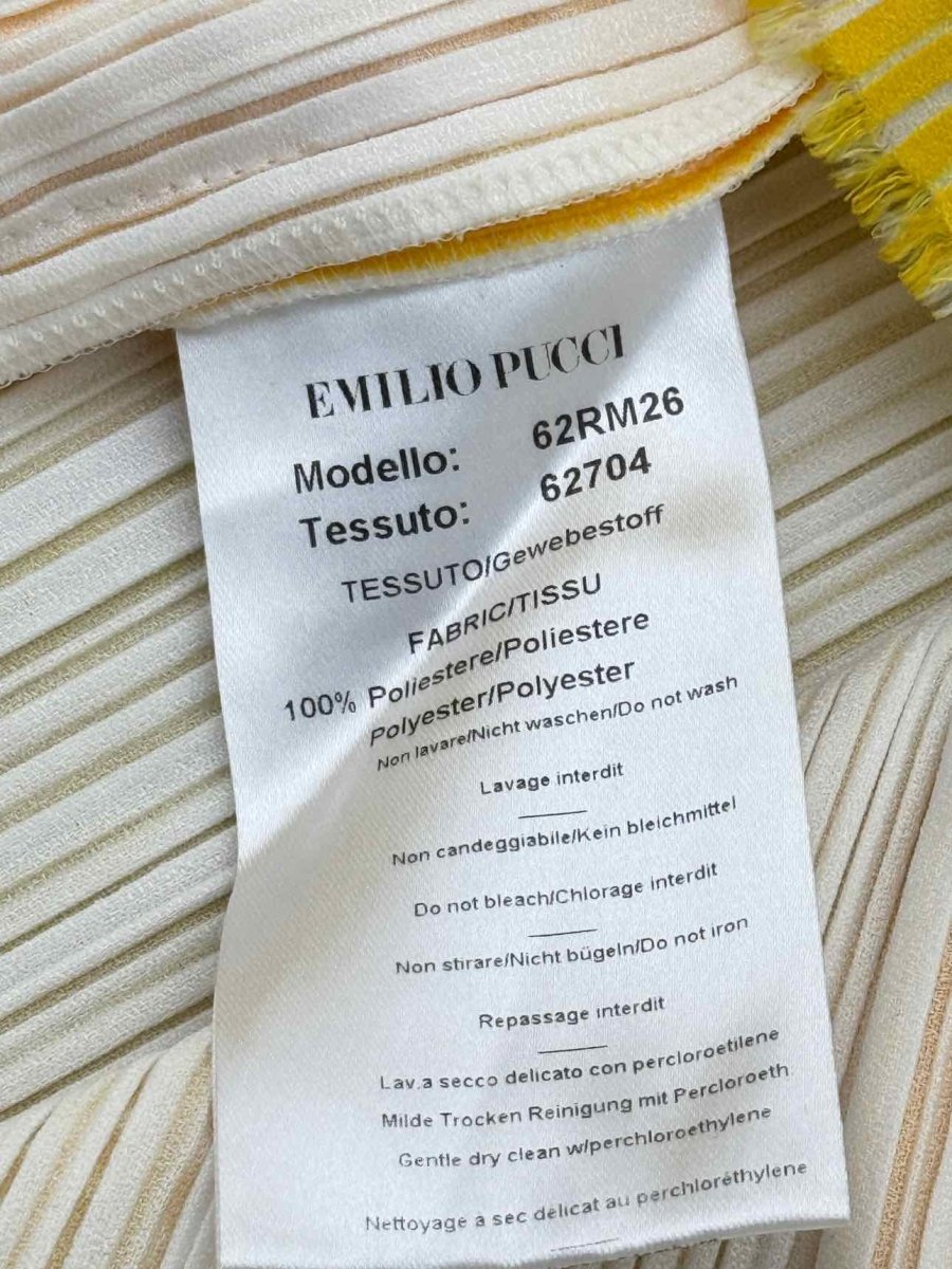 Pre - loved EMILIO PUCCI Yellow Size US 10 Blouse at Reems Closet