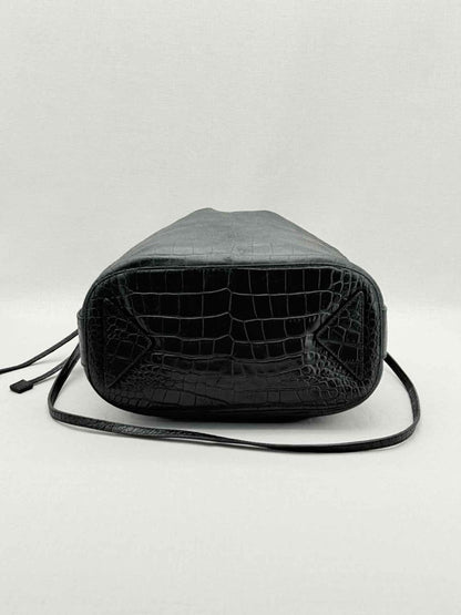 Pre - loved EMPORIO ARMANI Black Bucket Bag at Reems Closet