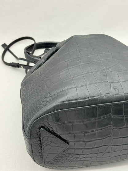 Pre - loved EMPORIO ARMANI Black Bucket Bag at Reems Closet