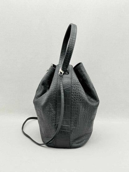 Pre - loved EMPORIO ARMANI Black Bucket Bag at Reems Closet
