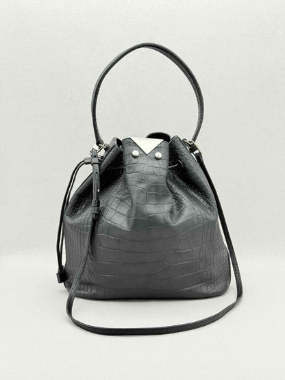 Pre - loved EMPORIO ARMANI Black Bucket Bag at Reems Closet