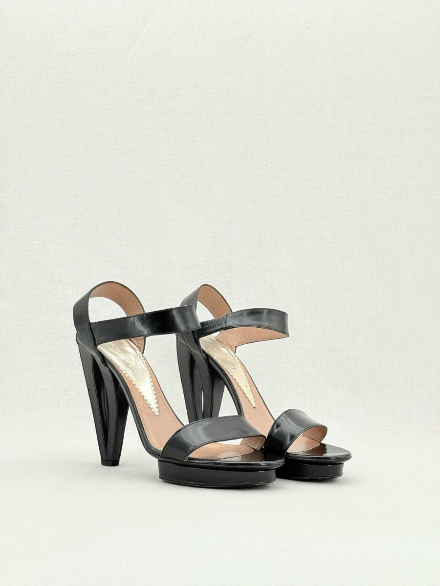 Pre - loved EMPORIO ARMANI Black Size EU 40 Heeled Sandals at Reems Closet