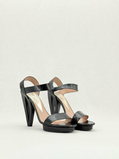 Pre - loved EMPORIO ARMANI Black Size EU 40 Heeled Sandals at Reems Closet