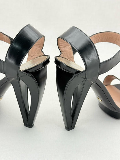 Pre - loved EMPORIO ARMANI Black Size EU 40 Heeled Sandals at Reems Closet