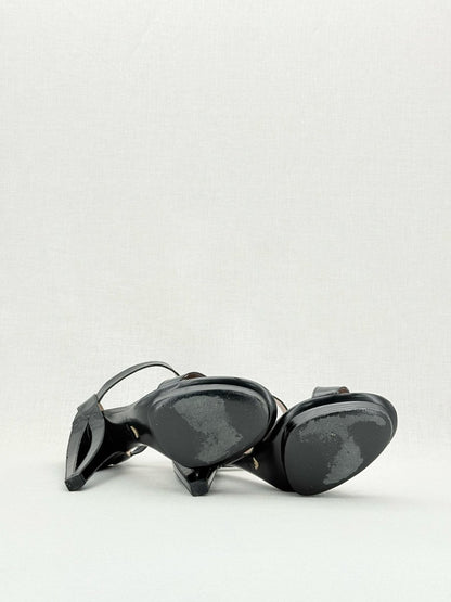 Pre - loved EMPORIO ARMANI Black Size EU 40 Heeled Sandals at Reems Closet