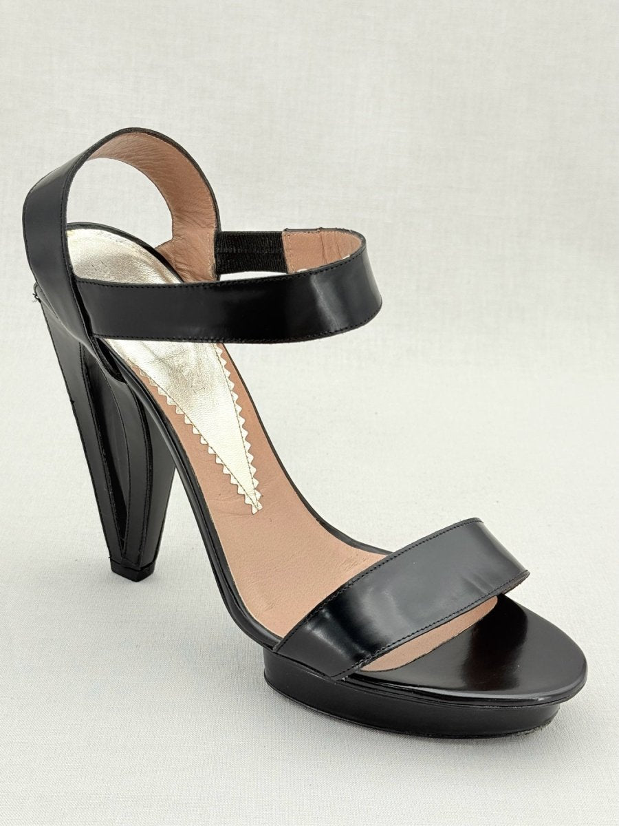 Pre - loved EMPORIO ARMANI Black Size EU 40 Heeled Sandals at Reems Closet