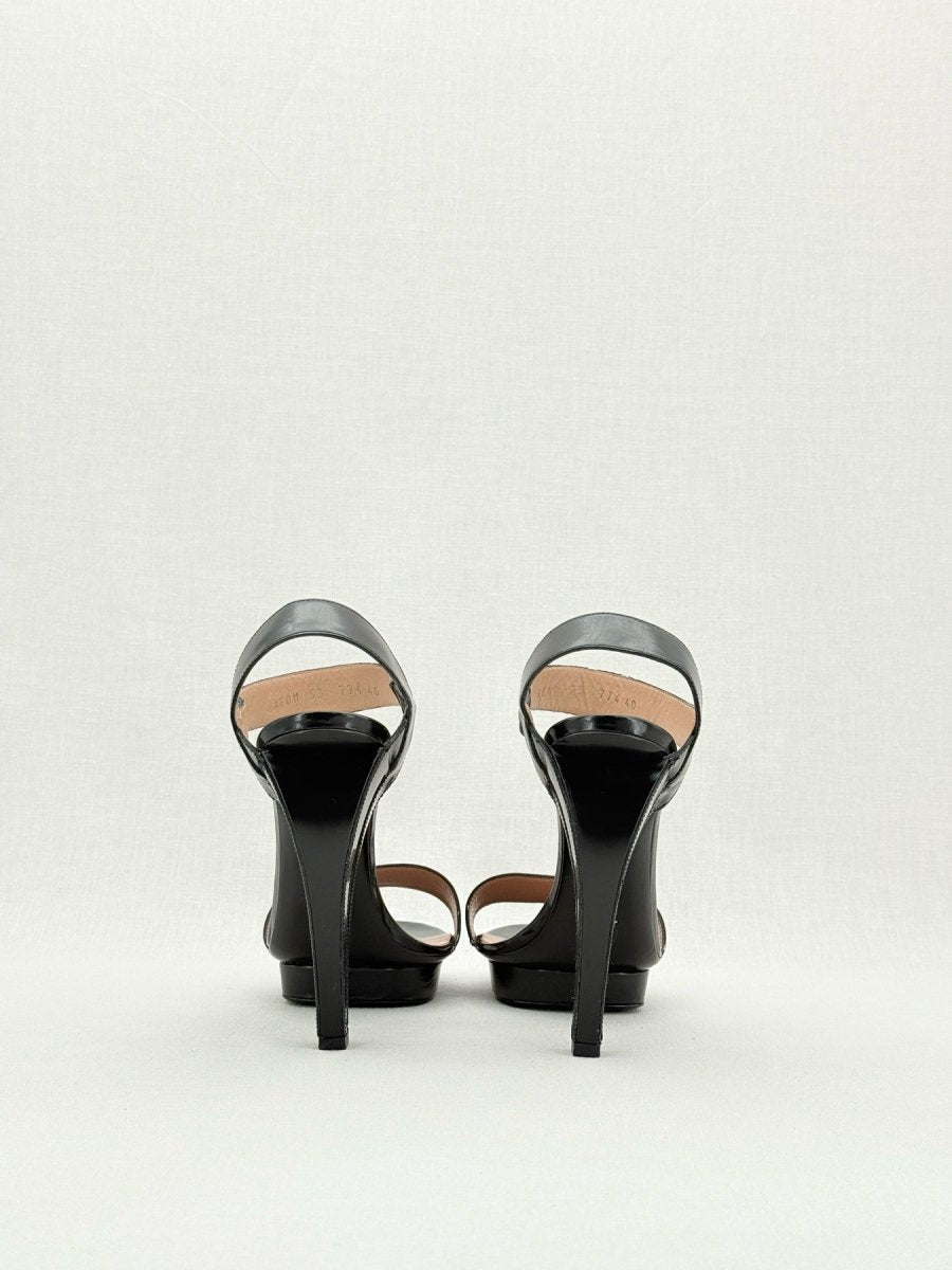 Pre - loved EMPORIO ARMANI Black Size EU 40 Heeled Sandals at Reems Closet