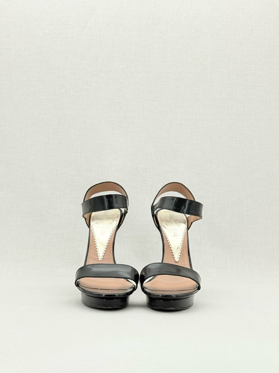 Pre - loved EMPORIO ARMANI Black Size EU 40 Heeled Sandals at Reems Closet