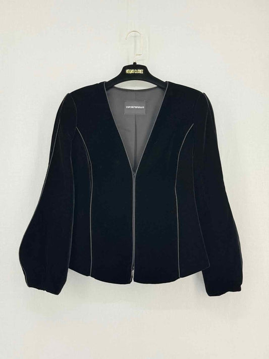 Pre - loved EMPORIO ARMANI Black Size US 6 Jacket at Reems Closet