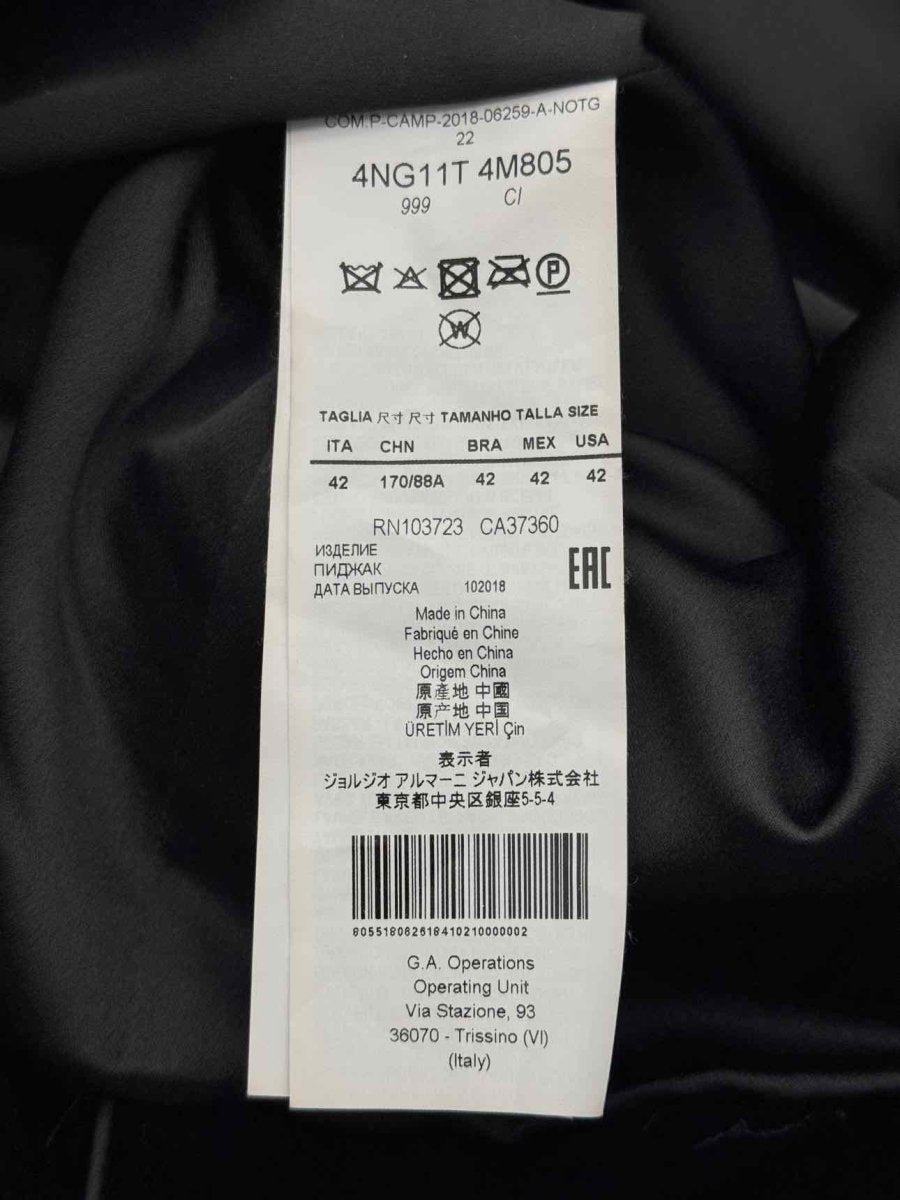 Pre - loved EMPORIO ARMANI Black Size US 6 Jacket at Reems Closet