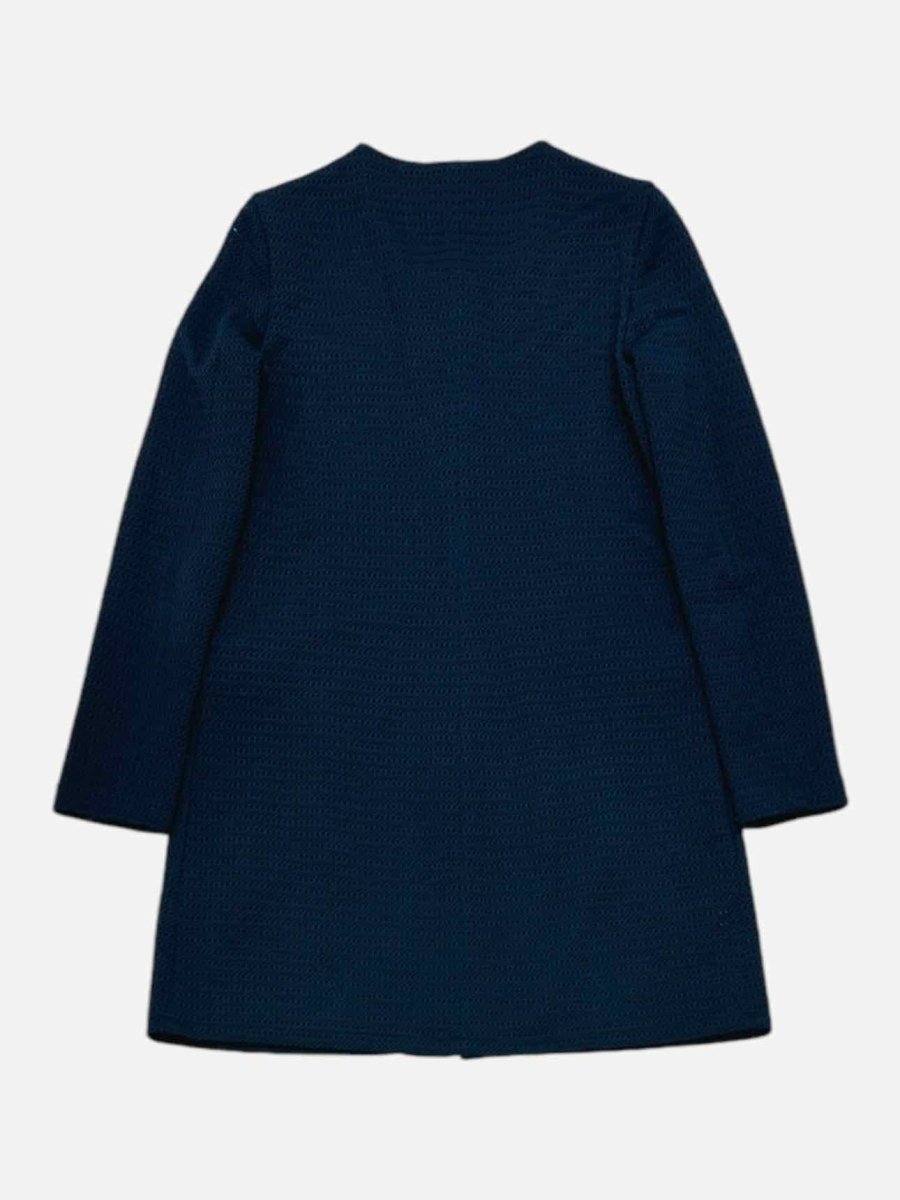 Pre - loved EMPORIO ARMANI Knit Blue Coat at Reems Closet