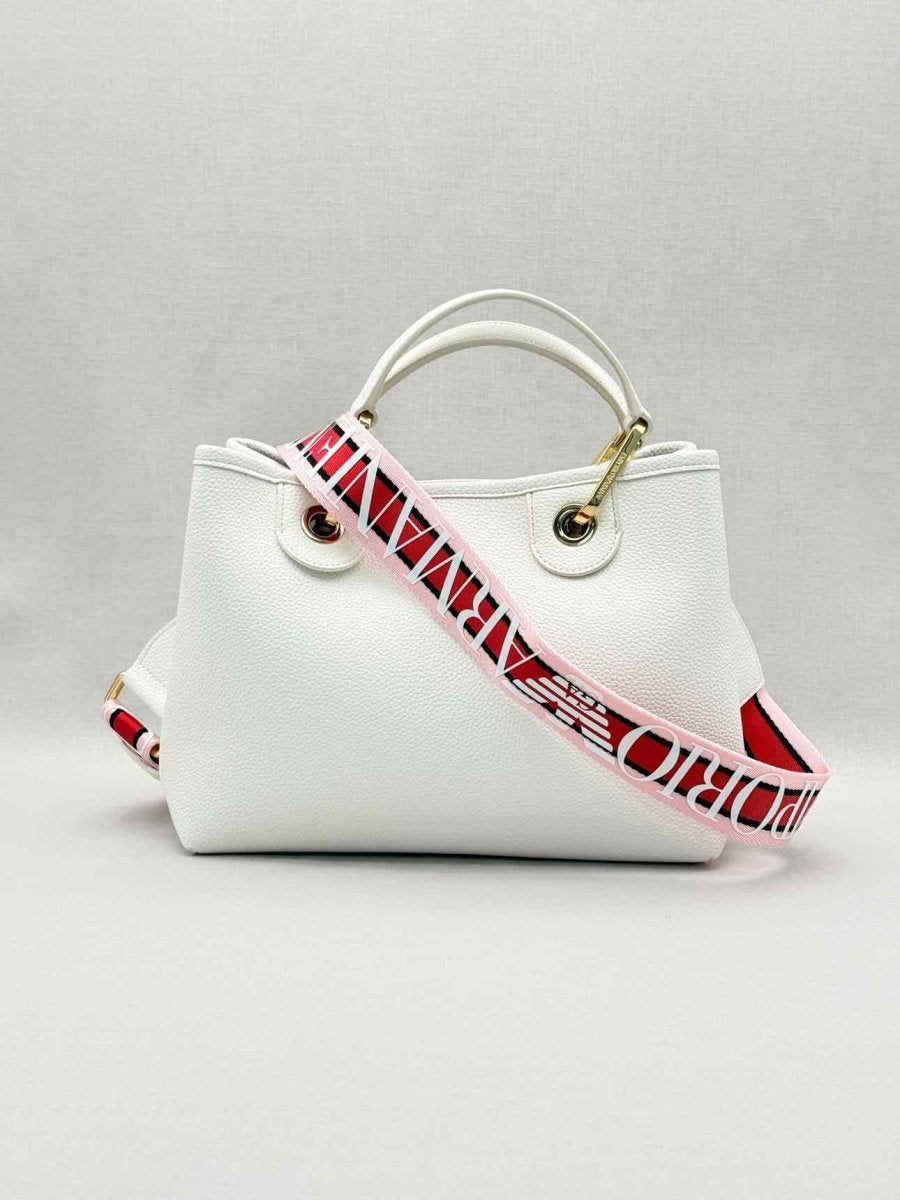 Pre-loved EMPORIO ARMANI Logo-tag White Tote Bag at Reems Closet