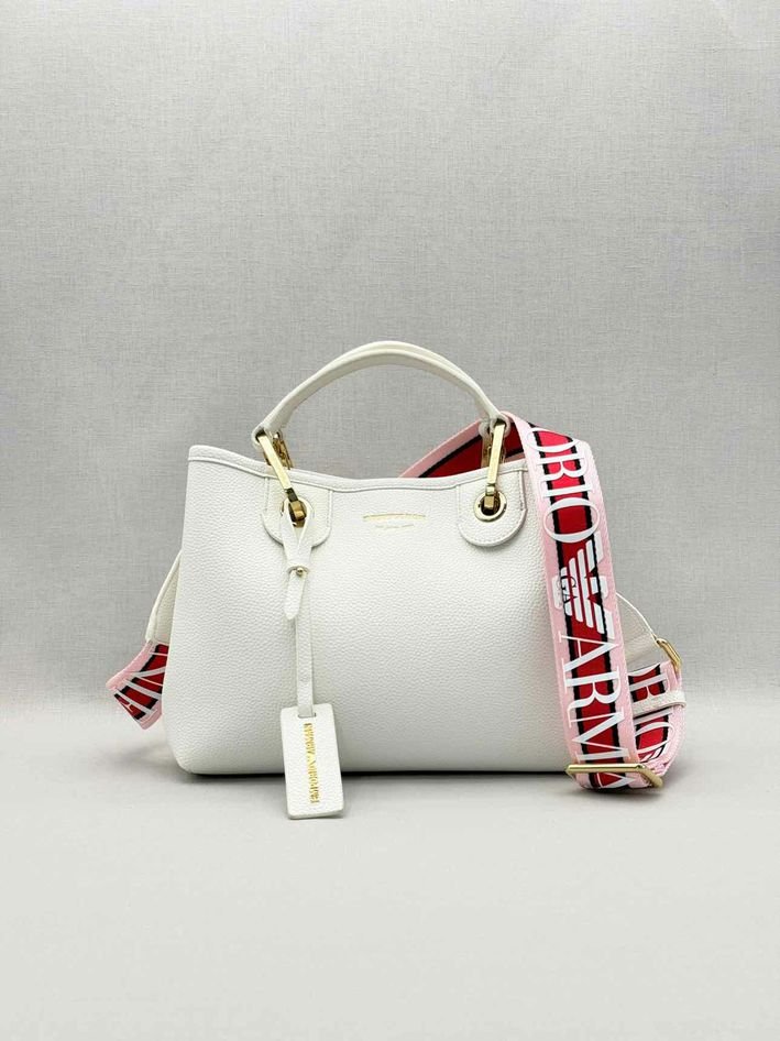 Pre-loved EMPORIO ARMANI Logo-tag White Tote Bag at Reems Closet