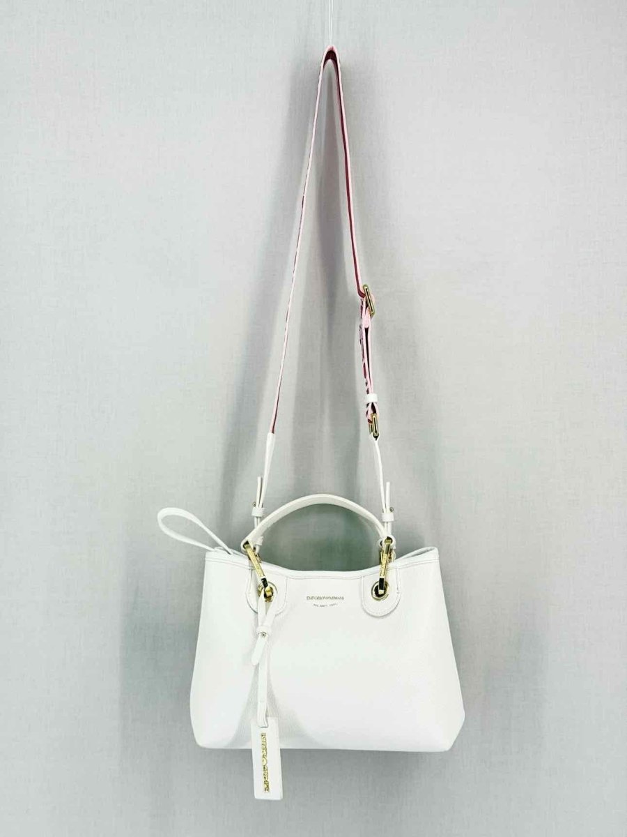 Pre-loved EMPORIO ARMANI Logo-tag White Tote Bag at Reems Closet