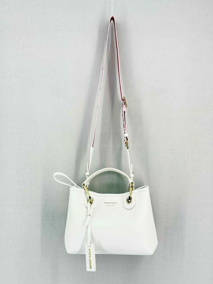 Pre-loved EMPORIO ARMANI Logo-tag White Tote Bag at Reems Closet