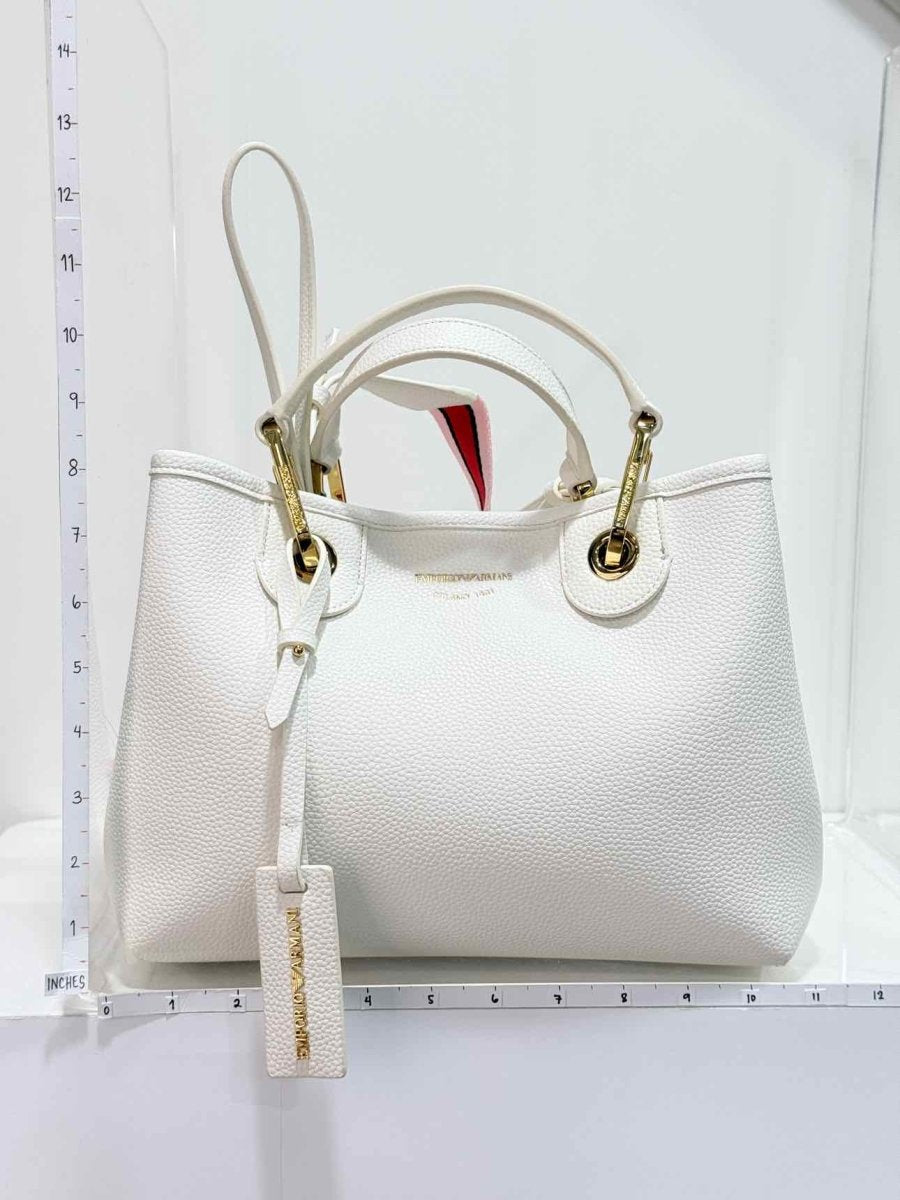 Pre-loved EMPORIO ARMANI Logo-tag White Tote Bag at Reems Closet