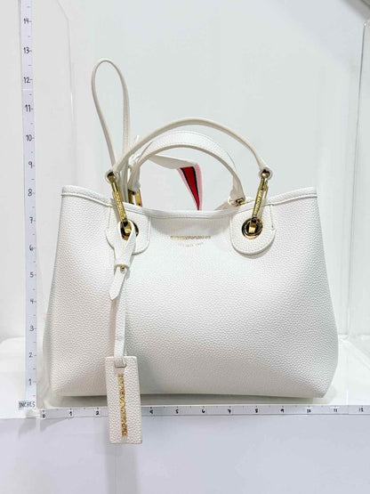 Pre-loved EMPORIO ARMANI Logo-tag White Tote Bag at Reems Closet