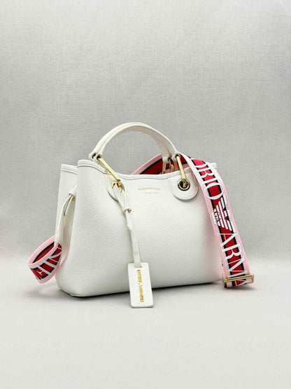 Pre-loved EMPORIO ARMANI Logo-tag White Tote Bag at Reems Closet
