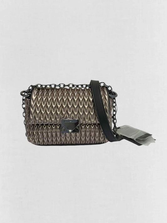 Pre - loved EMPORIO ARMANI Metallic Bronze Shoulder Bag at Reems Closet