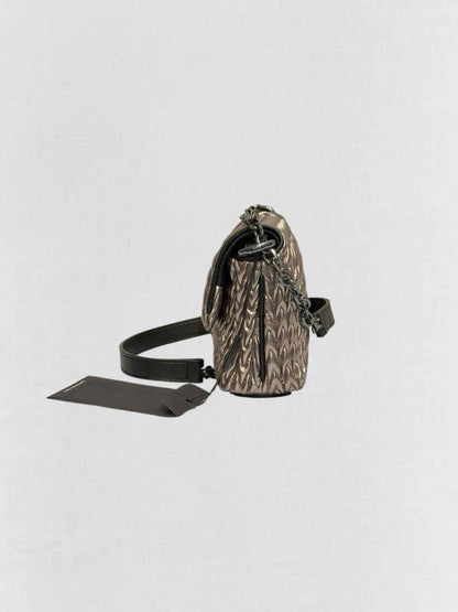 Pre - loved EMPORIO ARMANI Metallic Bronze Shoulder Bag at Reems Closet