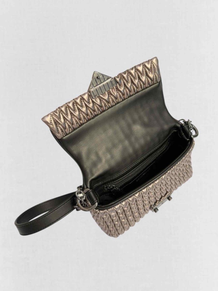 Pre - loved EMPORIO ARMANI Metallic Bronze Shoulder Bag at Reems Closet