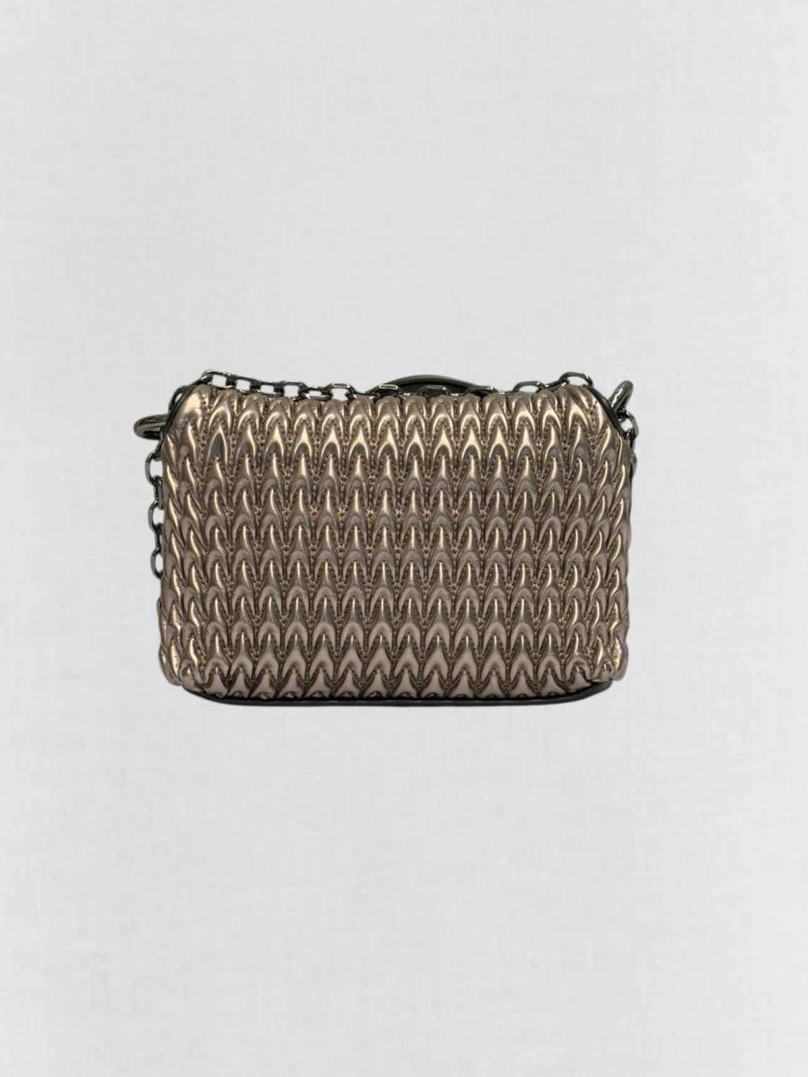Pre - loved EMPORIO ARMANI Metallic Bronze Shoulder Bag at Reems Closet