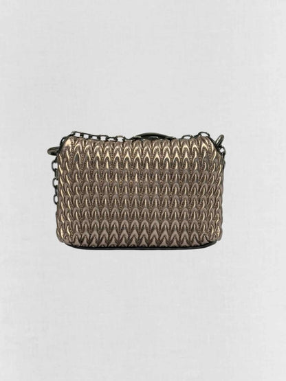 Pre - loved EMPORIO ARMANI Metallic Bronze Shoulder Bag at Reems Closet