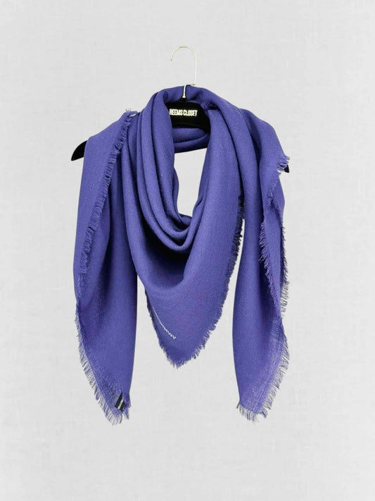 Pre-loved EMPORIO ARMANI Purple Fringed Scarf at Reems Closet