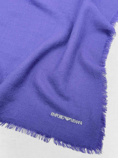 Pre-loved EMPORIO ARMANI Purple Fringed Scarf at Reems Closet