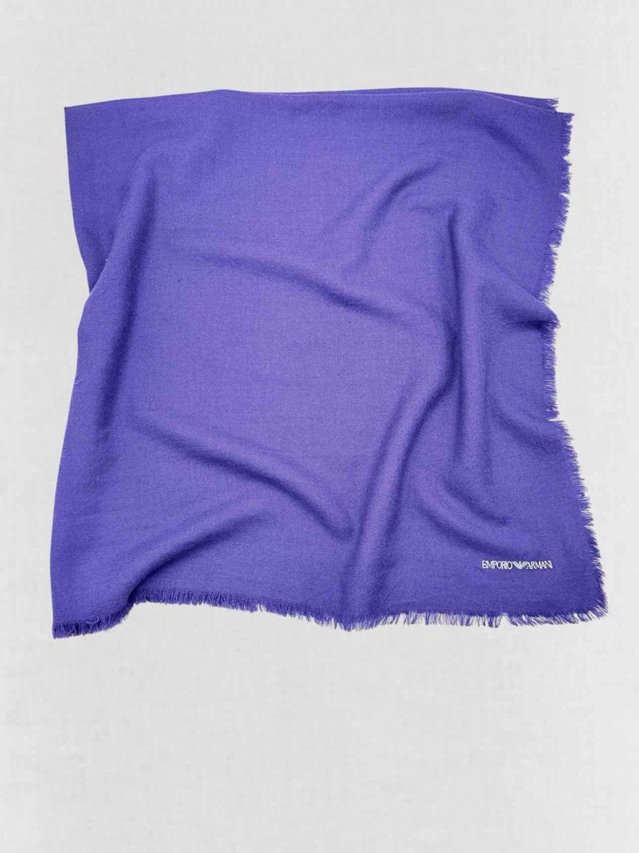 Pre-loved EMPORIO ARMANI Purple Fringed Scarf at Reems Closet