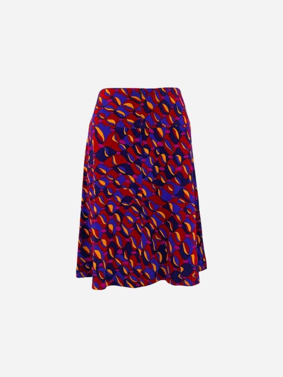 Pre - loved ENOLAH Aline Purple Multicolor Knee Length Skirt at Reems Closet